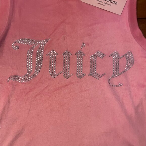 Juicy Couture Pink Lemonade Velour Sleep Top Tank Top NWT Large - Picture 4 of 9